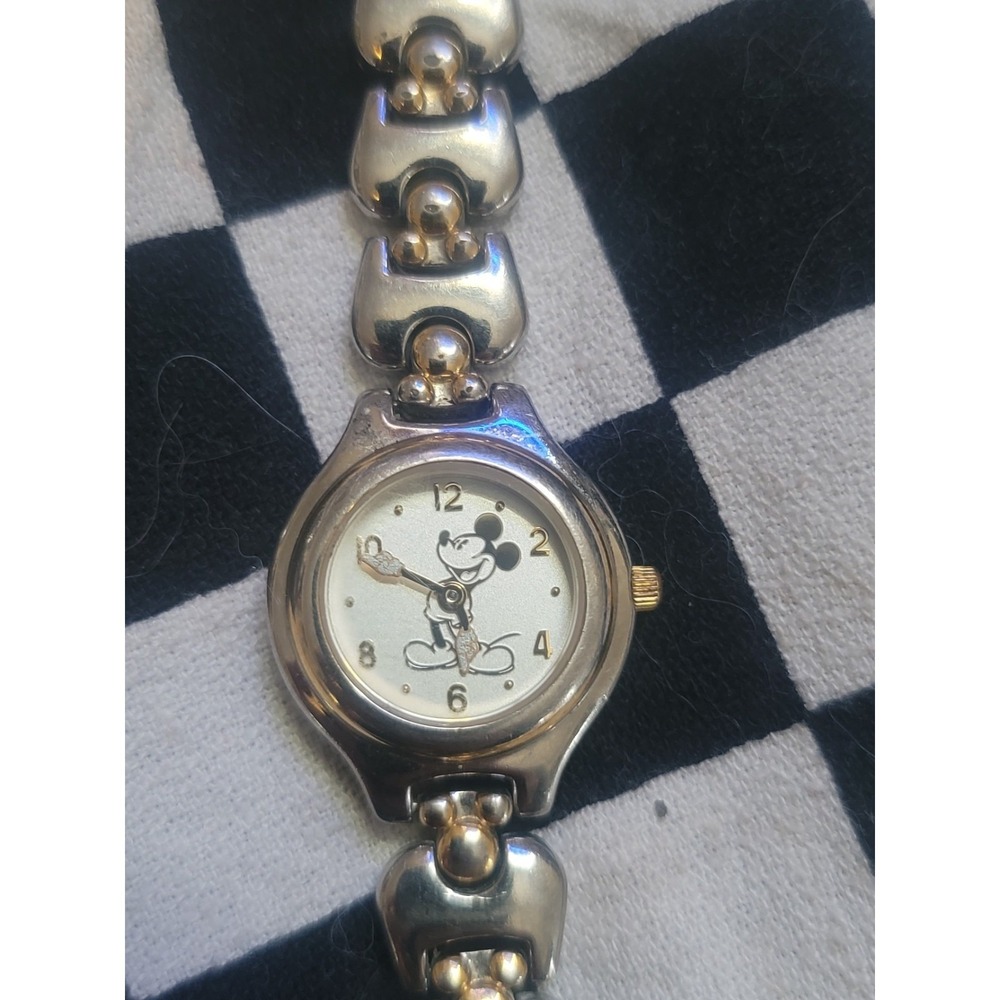 Disney Mickey Mouse Women's Bracelet Watch Silver Tone Dead Battery